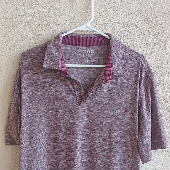 Make Offer! Izod Purple Polo Shirt Casual Comfort - Picture 2 of 4